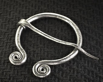 Forged cloak clasp - penannular pin, viking cloak pin, forged penannular brooch, early medieval brooch, cloak pin, viking brooch, celtic pin