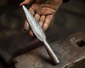 Forged medieval spearhead, LARP forged spear, viking spear replica, slavic forged javelin, light medieval javelin, forged throwing spear