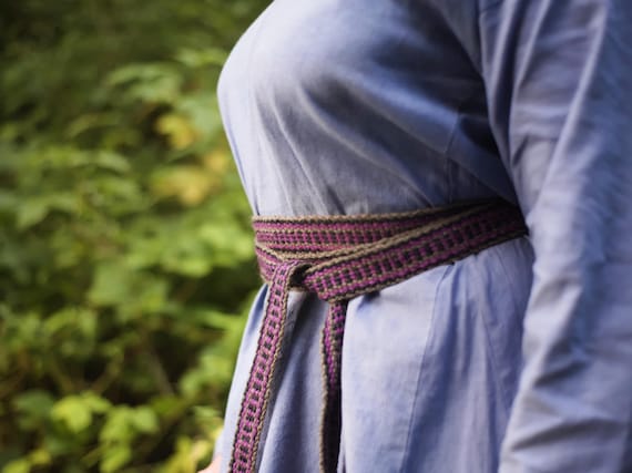 Slavic trim replica, Viking belt women, Hand woven strap, Womens reenactment belt, Handwoven medieval trim, Medieval nordic ribbon