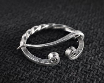 Forged viking fibula - penannular, brooch, cloak pin, cloak clasp, pin, fibula, viking, medieval, larp, forged, iron, celtic, norse, larp