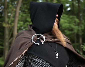 Viking cloak clasp - iron penannular brooch, larp brooch, viking brooch, forged pin, iron clasp, renaissance fair accessory, solid fibula