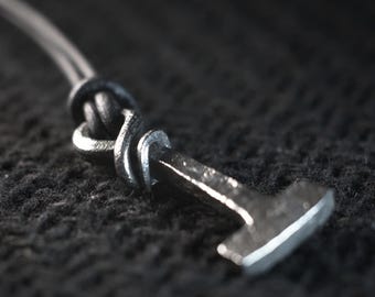 Thors hammer pendant - Hand forged mjolnir pendant, Forged pendant, Mjolnir iron, Metal amulet, Viking jewelry men, Ren faire jewelry
