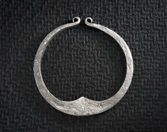 Fire striker replica - viking flint and steel forged by blacksmith. Traditional fire starter with flint for historical bushcraft, outdoor.