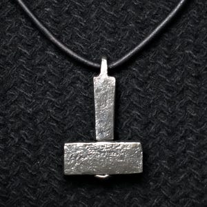 Mjolnir forged pendant - Thor hammer pendant iron, Pagan necklace for men, Small thor hammer, Renaissance faire jewelry, Heathen amulet