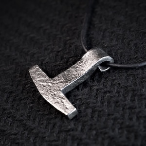Iron thor hammer - Forged mjonir pendant, Thor hammer replica pendant, Small mjolnir pendant, Ren fair necklace, Mjolnir replica necklace