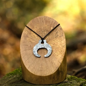 Viking moon pendant - Medieval forged necklace, Slavic lunula, Norse pagan necklace, Renaissance fair pendant, Witch amulet, Lunica, Lunula
