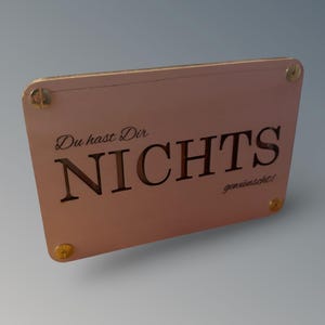 Geldgeschenk-Karte aus Holz – „Du hast Dir Nichts gewünscht“ | Lustiges Geschenk mit Sichtfenster für Geld | Handgemacht & originell