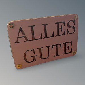 Geldgeschenk-Karte aus Holz – „Alles Gute“ | Handgemachte Holzkarten mit Sichtfenster für Geldscheine | Geschenkidee aus Pappelsperrholz