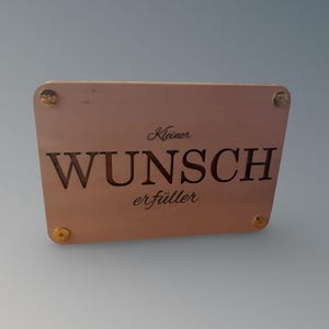 Karte für Geldgeschenke aus Holz – „Kleiner Wunscherfüller“ | Geschenkidee mit Gravur & Sichtfenster | Gefertigt aus Pappelsperrholz