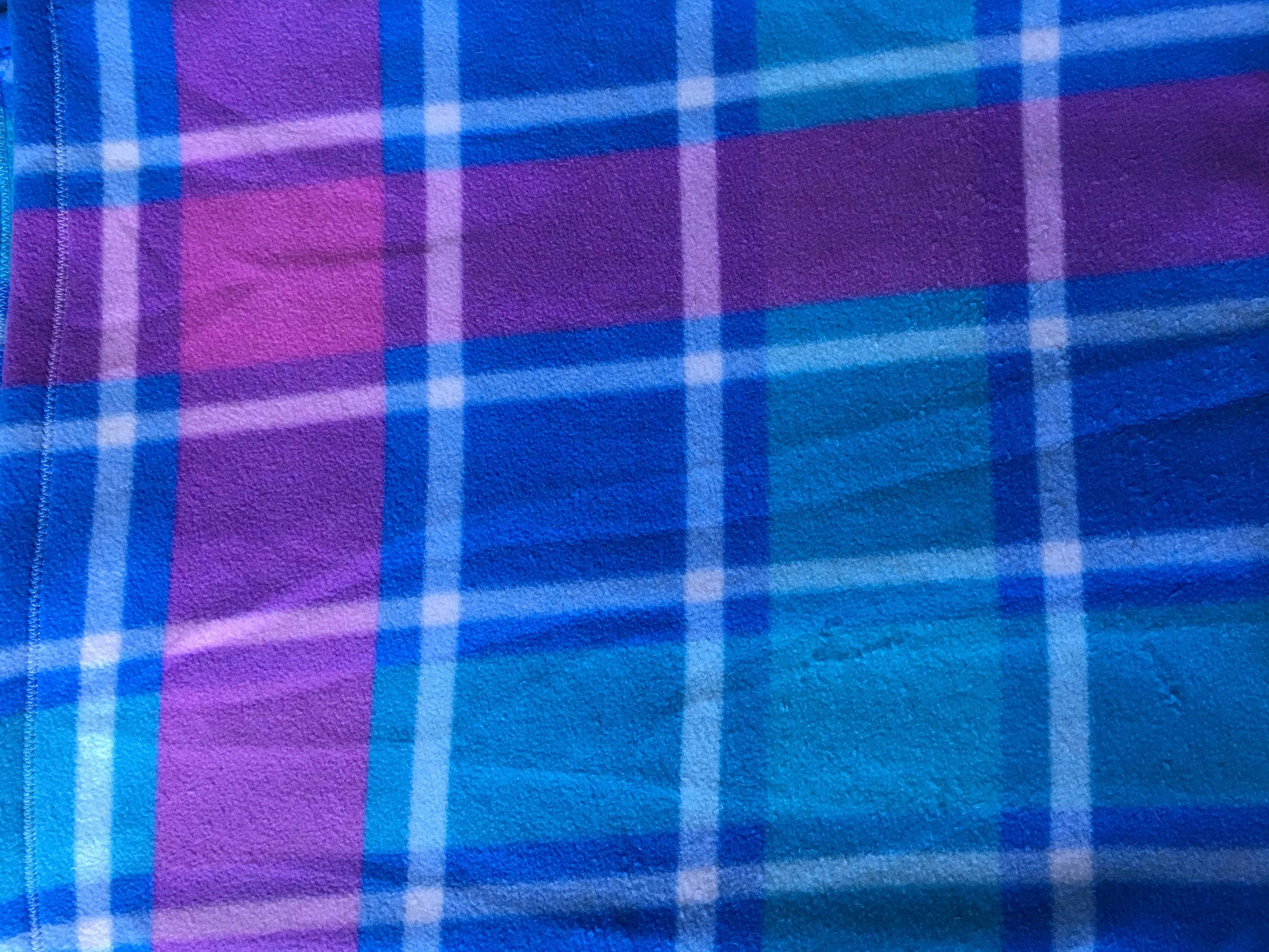 Blue and Purple Plaid Fleece Throw Blanket Etsy