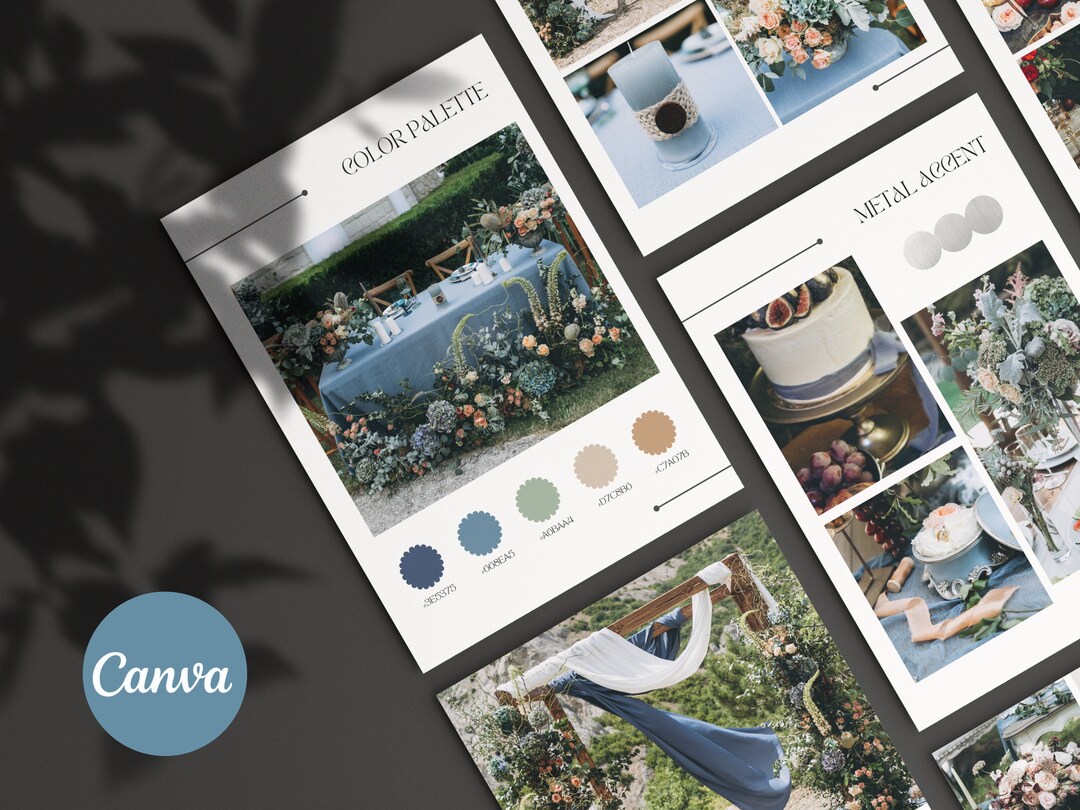 Buy Editable Wedding Mood Board Template Digital Canva Template for ...