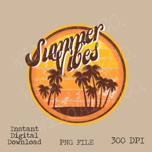 Summer Vibes PNG, Sublimation designs, Summer png designs, boho designs, Boho png, Retro designs, Retro Summer Png, Summer Sublimation