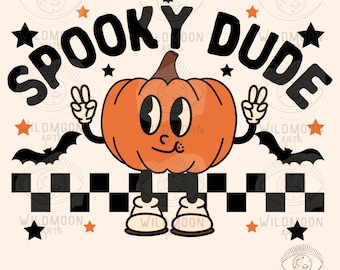 Spooky Dude PNG, Halloween Sublimation designs, Halloween png designs,Retro Halloween png,retro fall png,boys fall sublimation png,Trendy