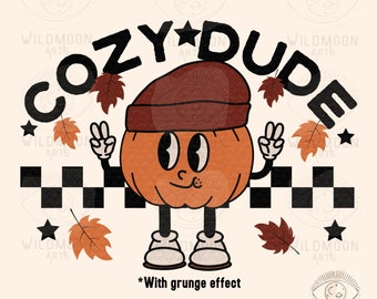 Cozy Dude PNG, Halloween Sublimation designs, Halloween png designs,Cozy png,Retro Halloween png,retro fall png,boys fall sublimation png