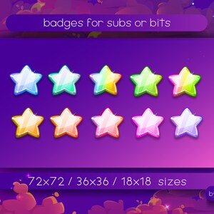Cute star Sub badges | Bit badges