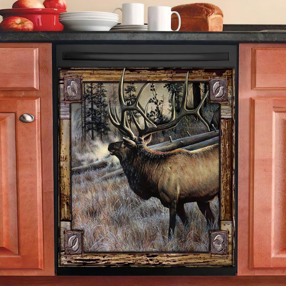 Custom Elk Decor Kitchen Dishwasher Cover Mother's Day Etsy