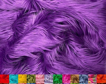 Purple Shaggy Faux Fur Fabric: 60&quot; x 36&quot; One Yard Craft Supply