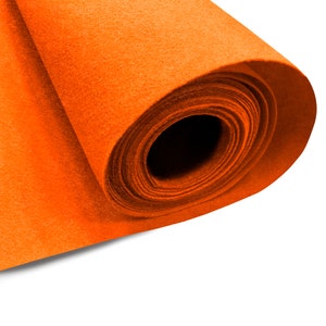 Hot Orange Acrylic Felt Fabric: 72&quot; Wide, 1.6mm Thick