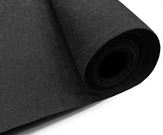 72 Wide 1.6 mm Thick Acrylic Black Felt Fabric By The Yard