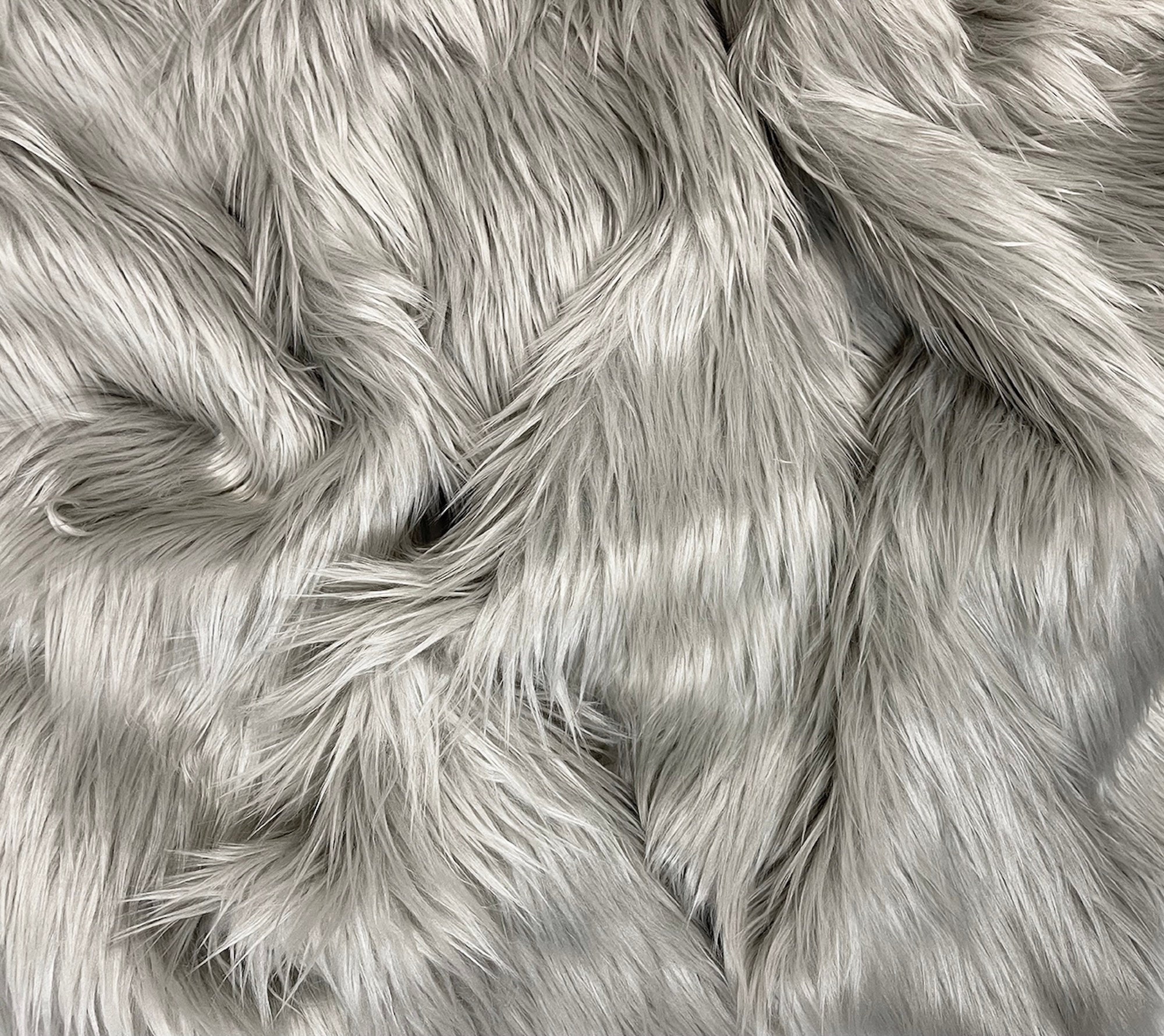 Realistic faux fur fabric, soft and silky effect – Black-dark-grey