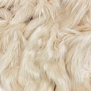 Eovea Shaggy Faux Fur Fabric Latte Long Pile Fur Fake Fur Materials Soft, Fluffy Fur Fabric Supplies for DIY Arts & Crafts,Costume image 1