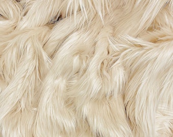 Latte Shaggy imitatiebont: langpolig, zacht craftmateriaal
