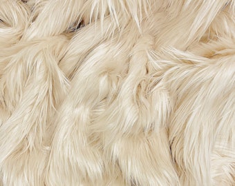 Eovea - Shaggy Faux Fur Fabric - Latte - Long Pile Fur - Fake Fur Materials - Soft, Fluffy Fur Fabric Supplies for DIY Arts & Crafts,Costume