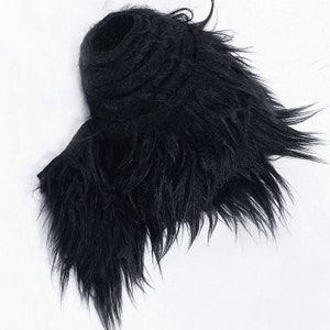 Black Shaggy Faux Fur Strip: 5&quot;x60&quot; Fabric Trim for DIY Crafts