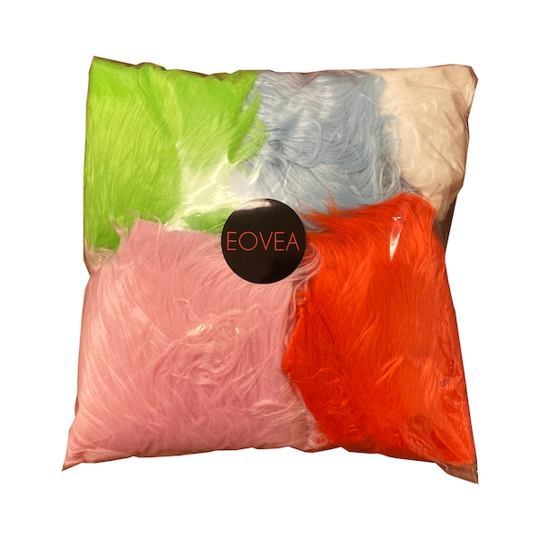 Eovea - Mélange de couleurs et de tailles aléatoires De fausse fourrure -Sacs de 12 oz -Reste de tissu | Scrappy Fake artificiel pour le bricolage, fournitures d’artisanat