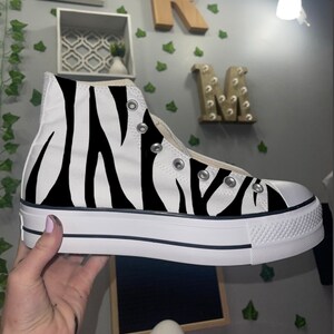 Zebra Platform Converse Etsy