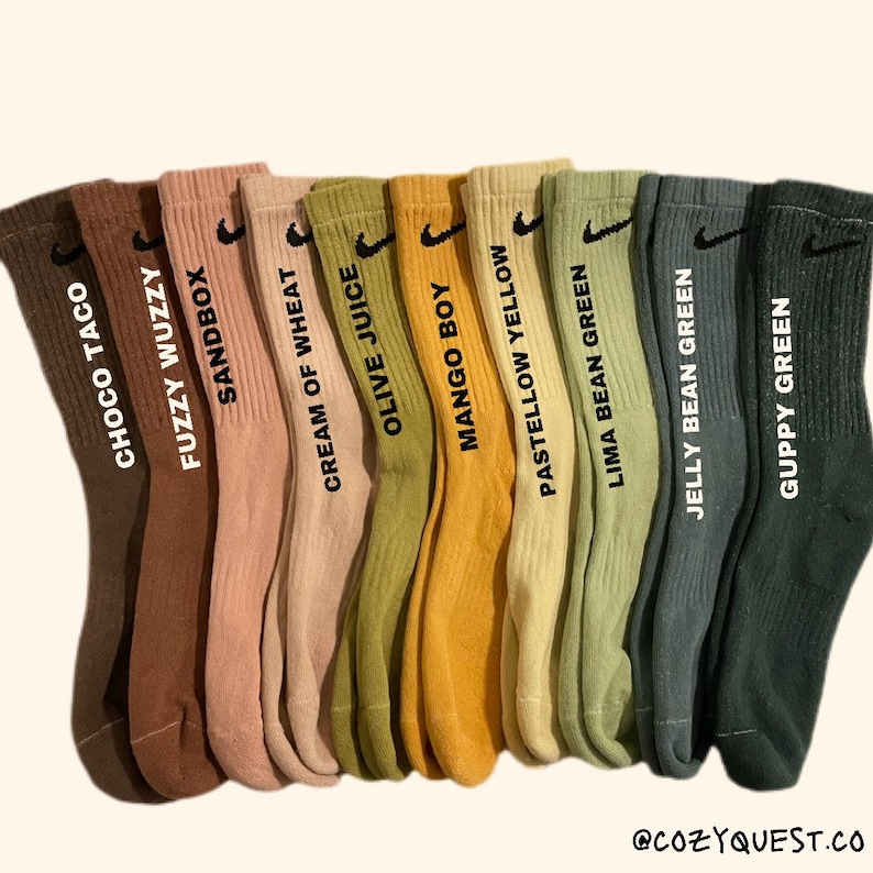 NIKE SOCKS Crew Hand Dyed Family Neutral Tones Etsy