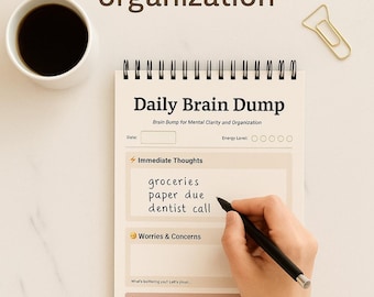 Daily Brain Dump Printable for Focus & Mental Clarity | PDF Download