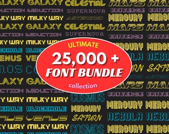 All in one Fonts Bundle Pack | Premium fonts | Calligraphy Cricut Script Cursive | Procreate Craft | Digital Fonts | Instant Download