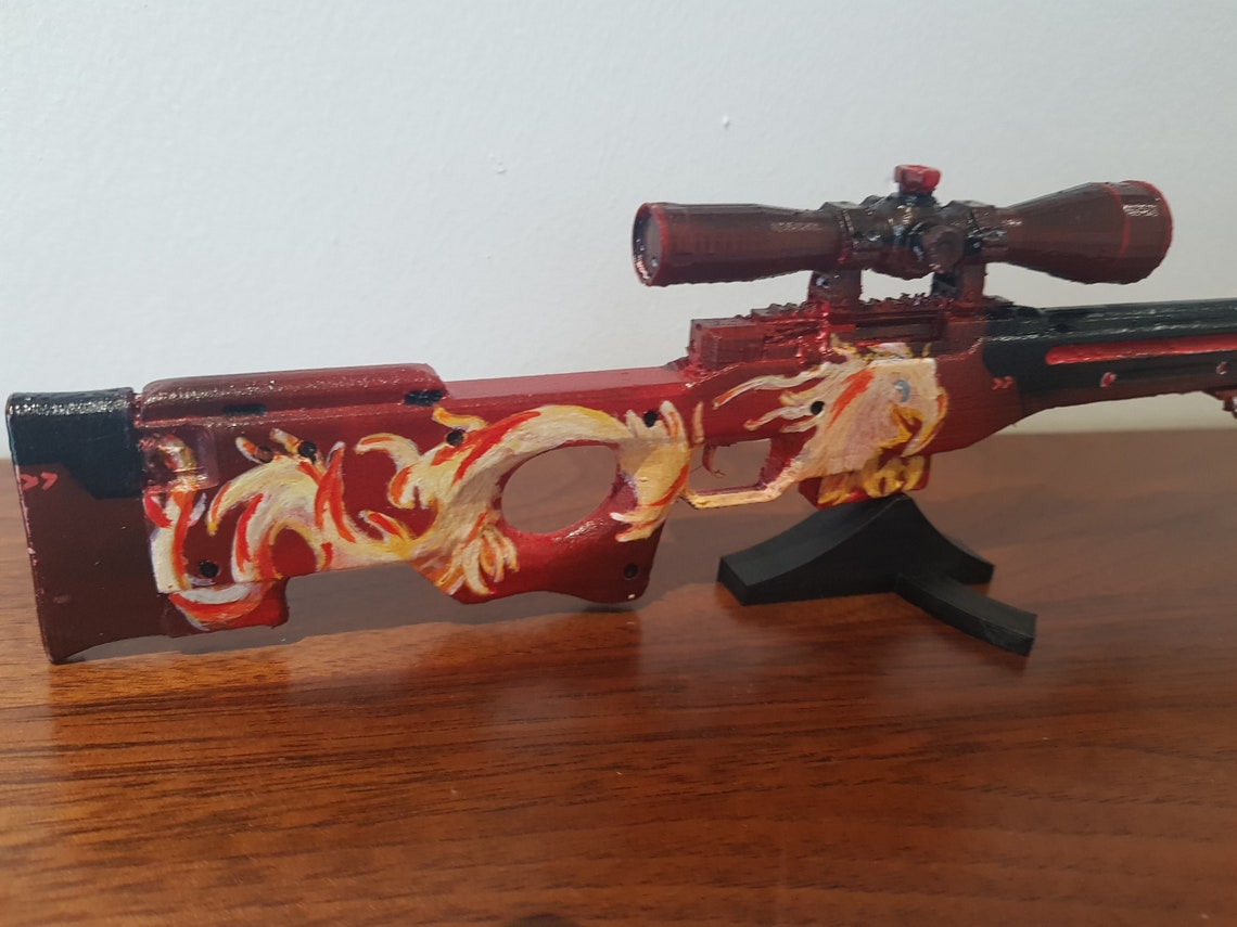 CSGO AWP Miniature Cadeau Stand AWP Wildfire Etsy