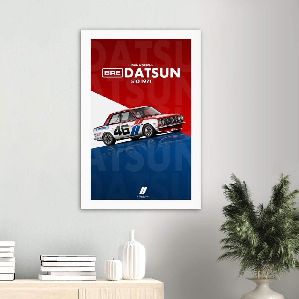 Datsun Bre 510 John Morton 1971 | Print Poster Artwork | Birthday, Wall ...