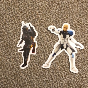 Star Wars Echo and Captain Rex /Clone Wars without helmet Bad Batch  Sticker