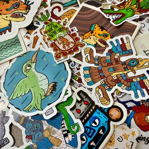 Indigenous Stickers Codices Itzcuintli  Ocelotl Jaguar Malinalli Mexica Tonalli Aztec  Symbols Tlaloc
