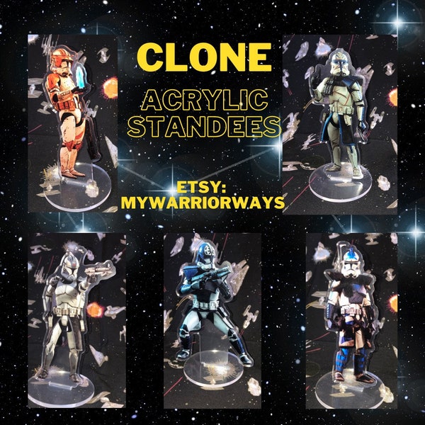 Star Wars Clonetrooper Acrylic Standee Fives Commander Wolffe Cody Jesse Captain Rex Kenobi Anakin