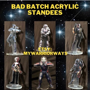 Star Wars Bad Batch Clone Force 99 Acrylic Standee Omega Echo Crosshair Hunter Tech
