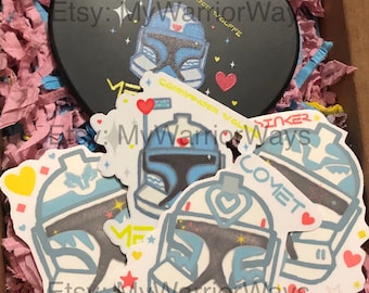 Star Wars Cute Words of Endearment : Phase 1 Commander Wolffe Clone Trooper  Sticker/ 104th Heart Mirror / Acrylic Keychain By MyWarriorWays