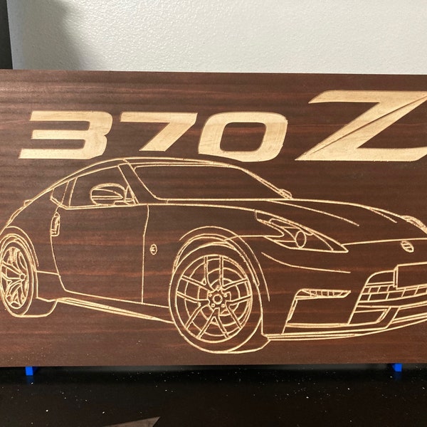 Nissan 370Z Wood Wall Sign | 08-20 Nissan Z34 Line Drawing for the Garage not 350Z