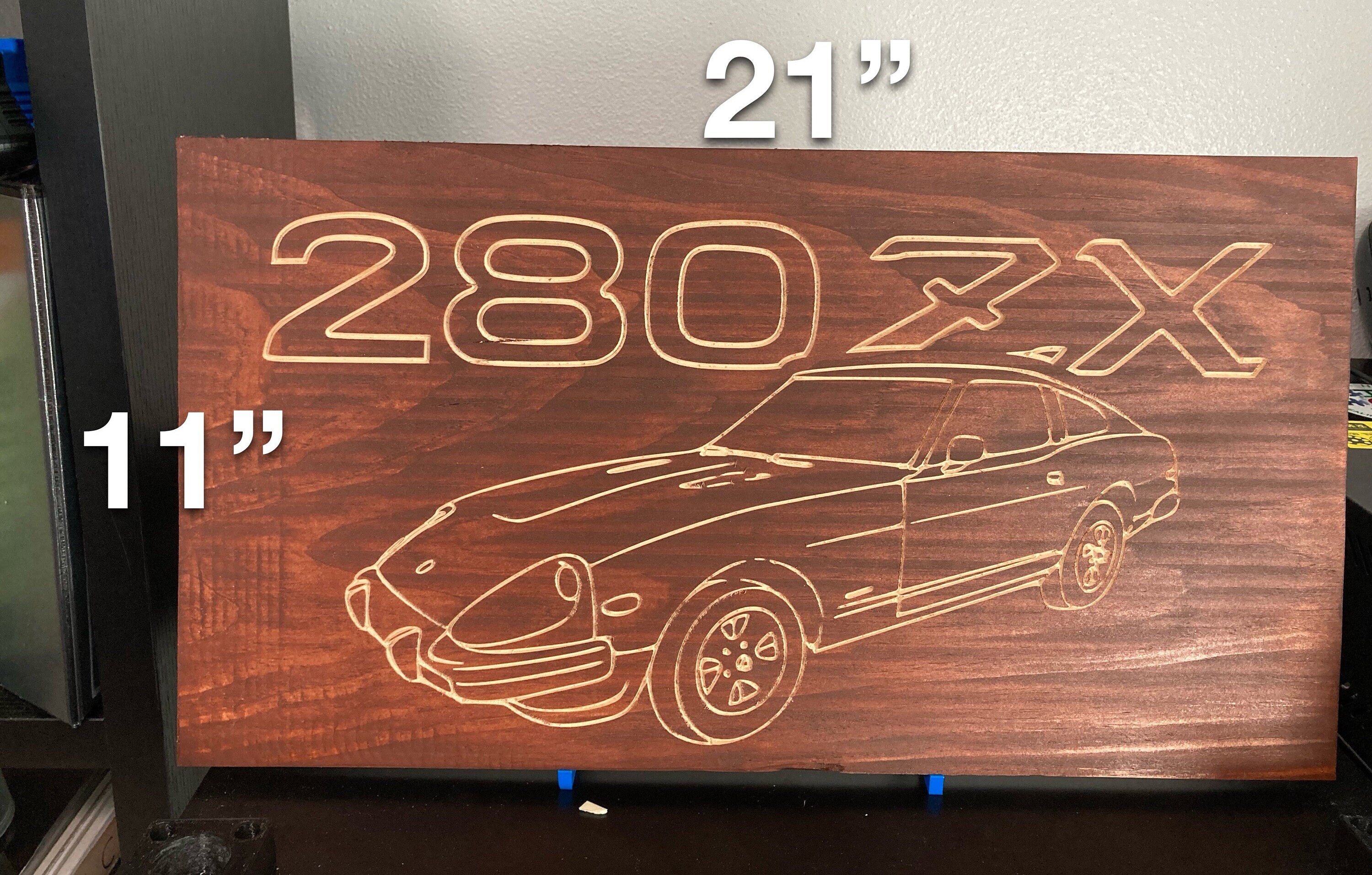は自分にプチご褒美を 280ZX Datsun Wood Drawing Line S130 Nissan 79-82 | Sign Wall アンティーク雑貨