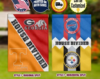 Custom House Divided Double Sided Flag 3x5 Football Baseball Hockey Basketball 