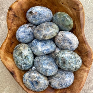 Bold Blue Kyanite Palm Stones, Four Sizes