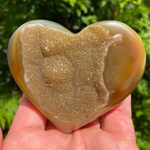 Agate Heart with Sparkling Druzy