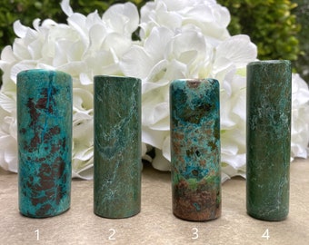 Peruvian Chrysocolla Harmonizers, Hand-Carved, Pocket Size (You Choose)