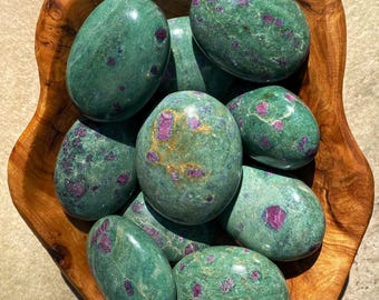Large Ruby Fuchsite Palm Stones (You Choose)