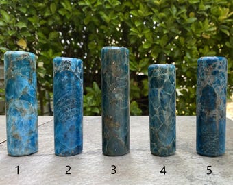 Blue Apatite Harmonizers, Hand-Carved (You Choose)
