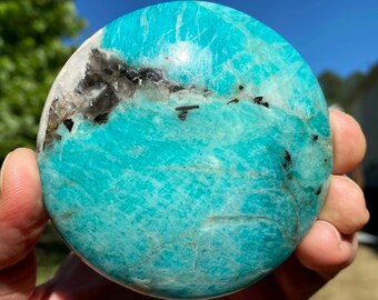 Amazing XL Amazonite Round Palm Stones, 200+ Grams (You Choose)