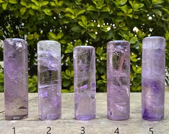 Lustrous Brazilian Amethyst Harmonizers, Hand-Carved (You Choose)